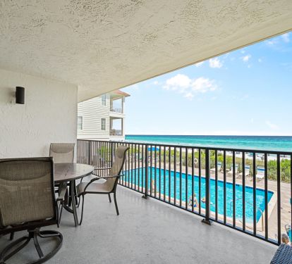 View from your pool side balcony with perfect view of the private beach