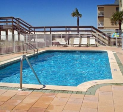 Blue Dolphin pool located on beach side of building