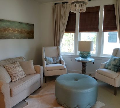 Private Sitting Area With Twin Love Seat Sofa Bed