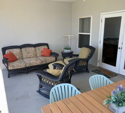 Our comfortable balcony is the perfect place to enjoy your morning coffee.