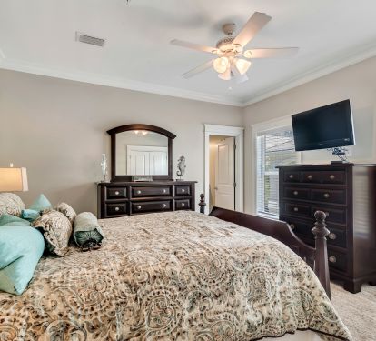 Main Floor Master King with private bath and shower.