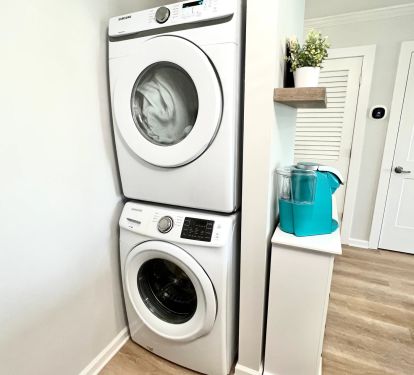 Full size washer and dryer conveniently in kitchen!