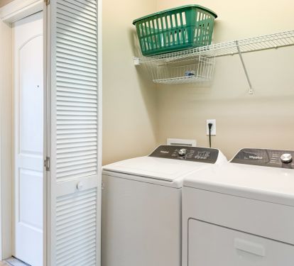 Full size washer and dryer inside the condo.