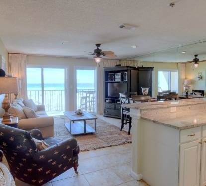 View of the gulf from kitchen and living room