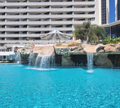The Eden waterfall pool