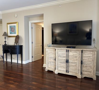 Very Large 65 Inch Flatscreen TV In The Living Room, Our Guests Love It!