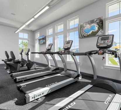 Fitness room attached to the community pool