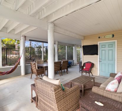Screened Living Area Under Home