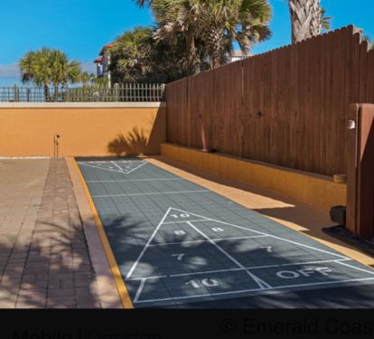 On premise shuffleboard court overlooking beach