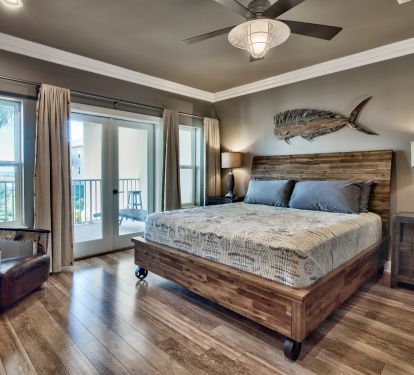 Master King Bedroom with gulf and pool views