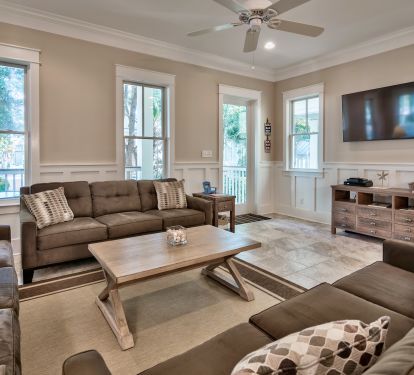 View of the Family Room with access to the Front Porch