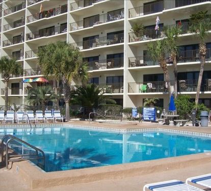 The pool is heated in the winter for the year-round enjoyment of guests. 