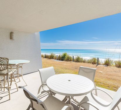 beach front patio dining space