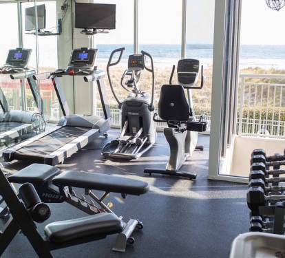 Enjoy working out over looking the Gulf of Mexico. 