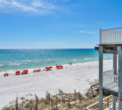 Stairs from your balcony lead directly into the powder soft sand.