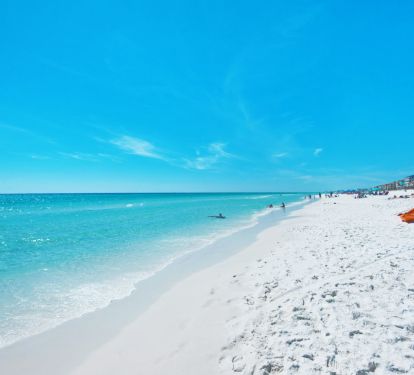 Beautiful white "sugar" sand and warm gulf water within walking distance.