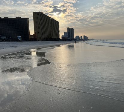 Morning beach walks are alway the best!  Sunrise is Spectacular!
