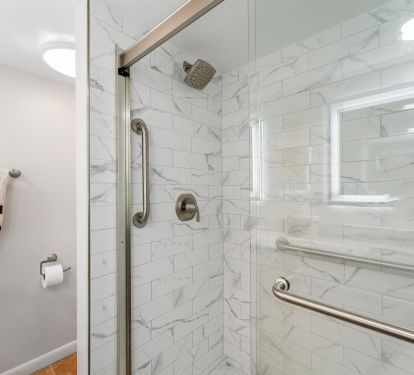 Walk in shower.