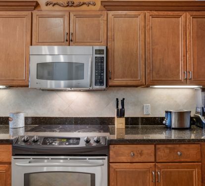 The kitchen is well appointed with all you need to whip up a great meal!