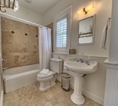 2nd Floor Twin Bedroom full bathroom with shower and tub.