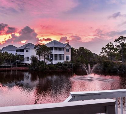 Pond and sunset views 