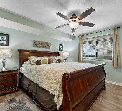 Master bedroom with King size bed.