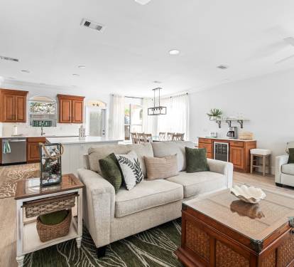 All new sofas, flooring, quartz counters, beverage bar, curtains, paint 2024
