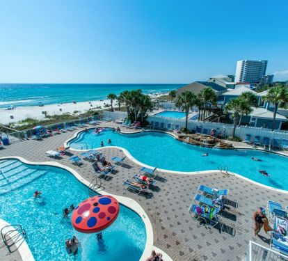 Two of the 5 pools at Majestic Beach Towers