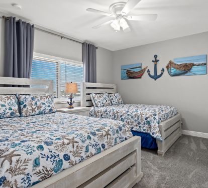 Guest bedroom has 2 Queen Beds 