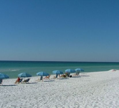 Sugar white sands and azure blue water set this beach apart from the rest