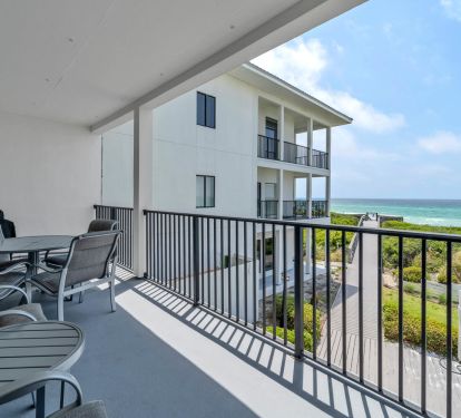 View from balcony looking east. Note electric grill in corner