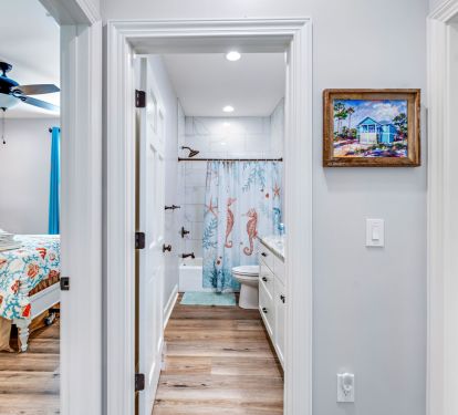 Shared Bathroom with tub/shower combo