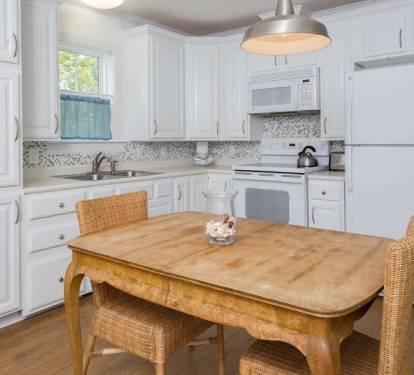 Dining table available for home cooked dinners or game nights
