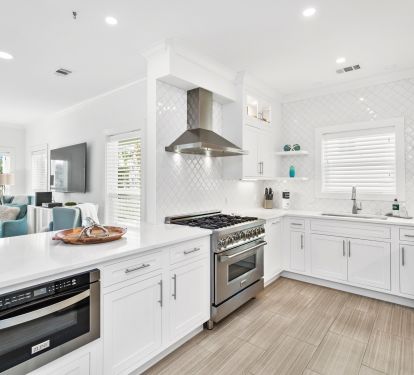 Large kitchen is open to the living area.
