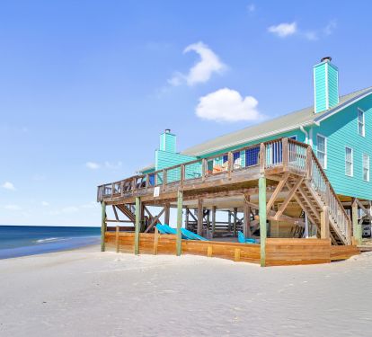 View of Home from Beach (Twilight on Right Side)