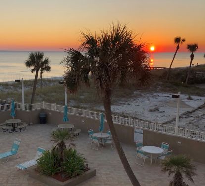 Beautiful view of the sunset over the Gulf