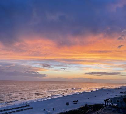 View of PCB Sunset from our balcony