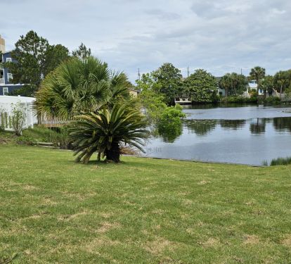 Back yard overlooks lake