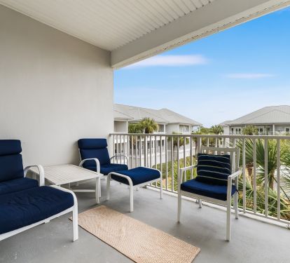 Large patio with views of the Gulf and Pool
