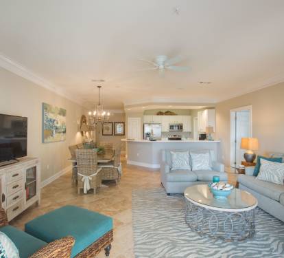 Enjoy a movie or the big game on the widescreen TV.