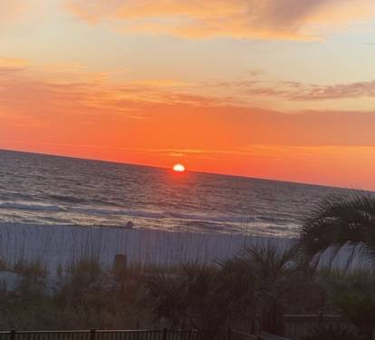 Beautiful sunset view from balcony