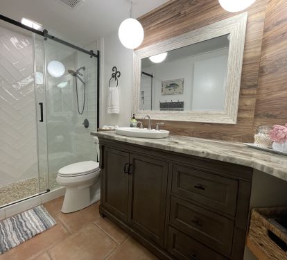 New walk-in shower in master bath will put you in spa mode