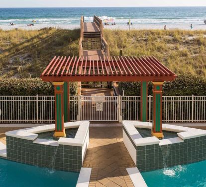 2 pools - one heated - beach is right there !