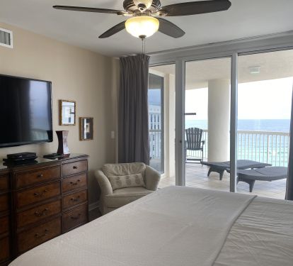 Master Bedroom with Balcony access and Views of the Gulf of Mexico
