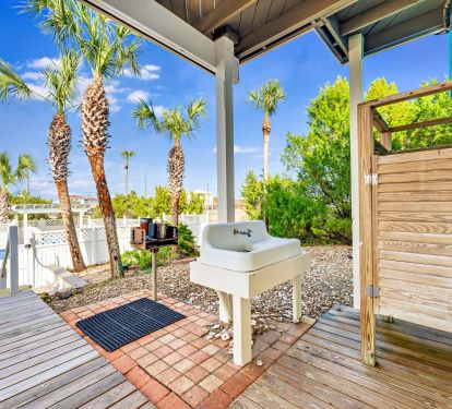 Outdoor shower and sink