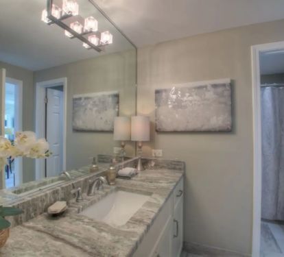 Bath with shower-tub combo