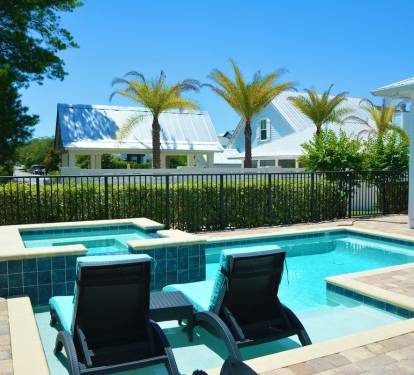 Very large pool area to include seating for twenty
