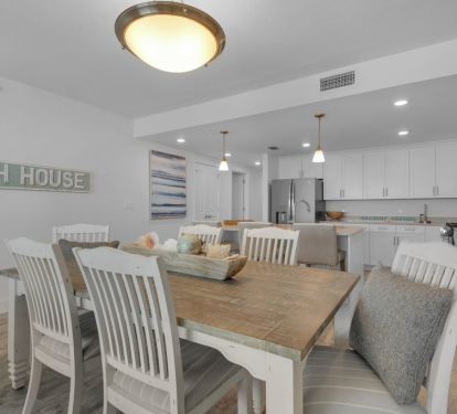 View of dining and kitchen area