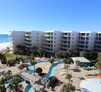 Your view from the balcony also looks out over the interior of the resort and pools / lazy river.
