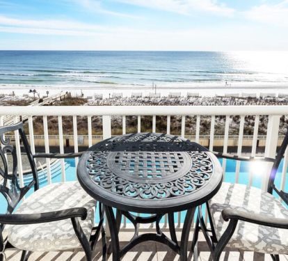 Balcony - 
Waters Edge Resort Unit 412 Fort Walton Beach Okaloosa Island Vacation Rentals